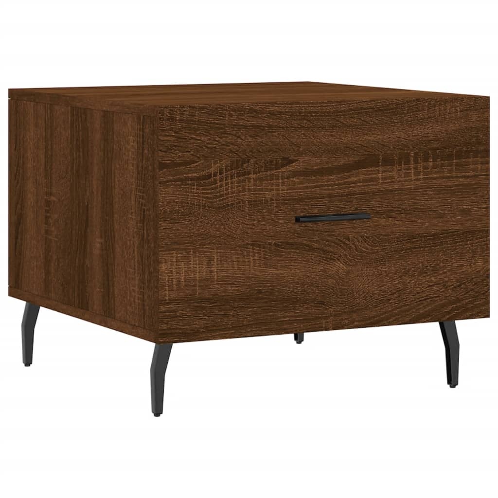 VidaXL Salontafels 2 st 50x50x40 cm bewerkt hout bruineikenkleurig