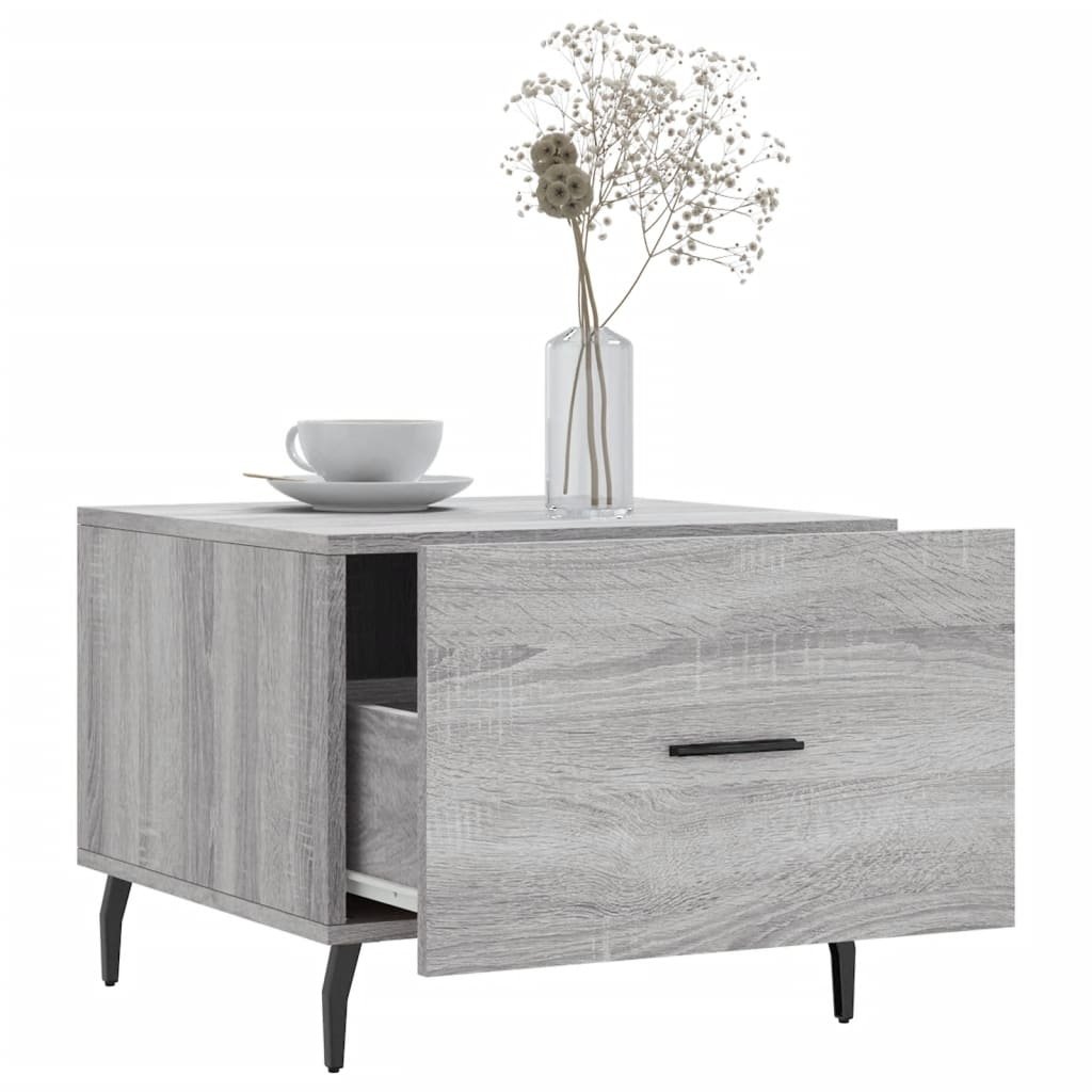 VidaXL Salontafels 2 st 50x50x40 cm bewerkt hout grijs sonoma eiken