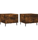 VidaXL Salontafels 2 st 50x50x40 cm bewerkt hout gerookt eikenkleurig