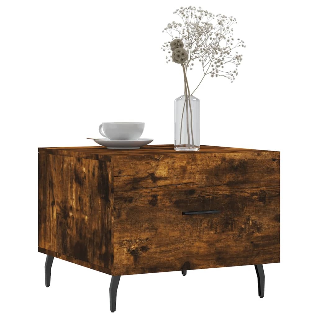 VidaXL Salontafels 2 st 50x50x40 cm bewerkt hout gerookt eikenkleurig