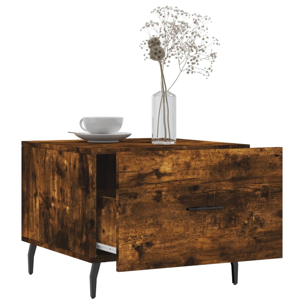 VidaXL Salontafels 2 st 50x50x40 cm bewerkt hout gerookt eikenkleurig