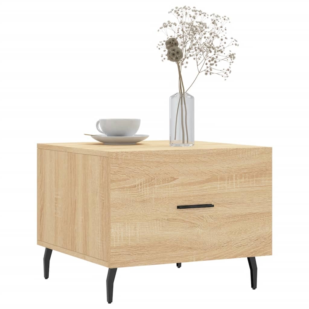 VidaXL Salontafels 2 st 50x50x40 cm bewerkt hout sonoma eikenkleurig