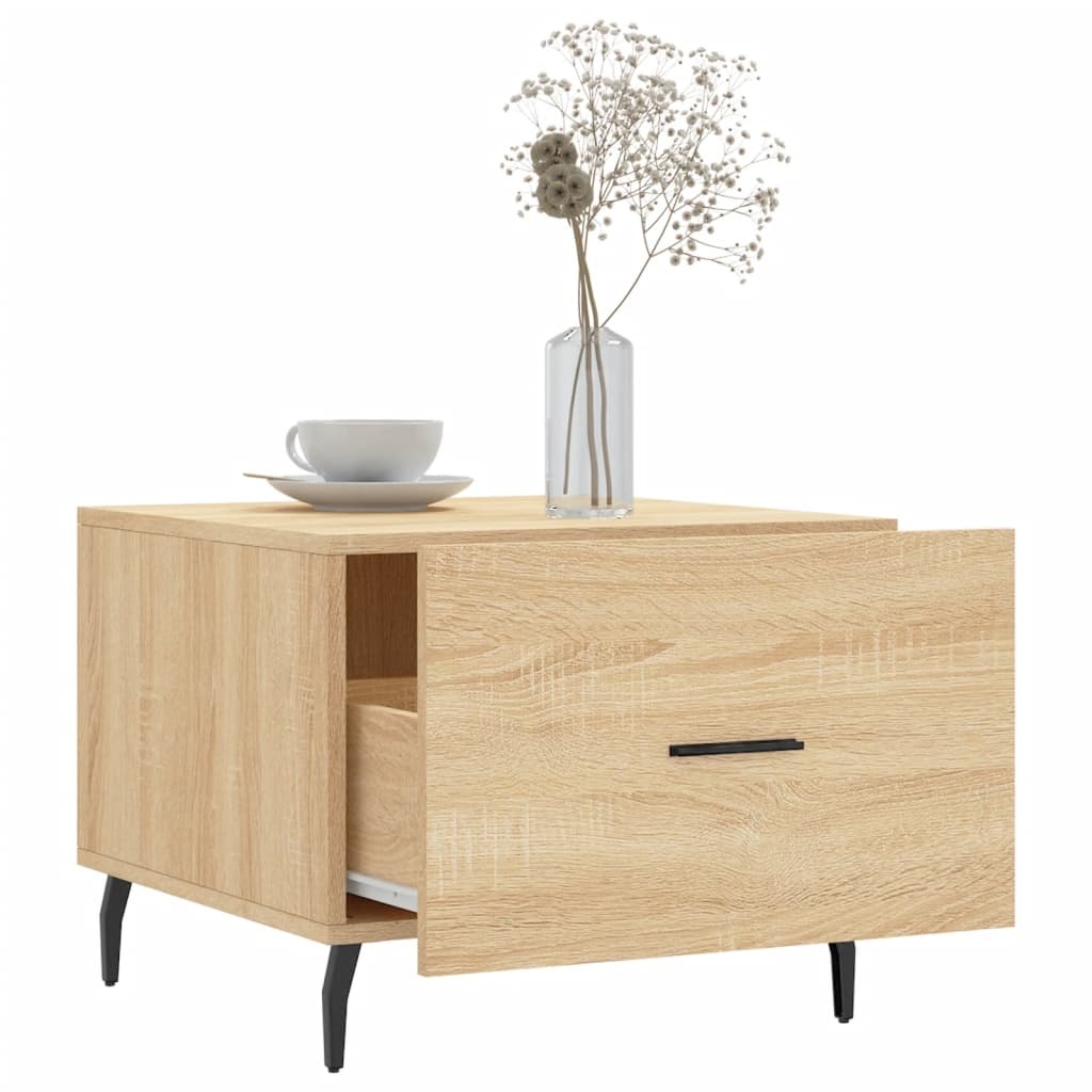 VidaXL Salontafels 2 st 50x50x40 cm bewerkt hout sonoma eikenkleurig