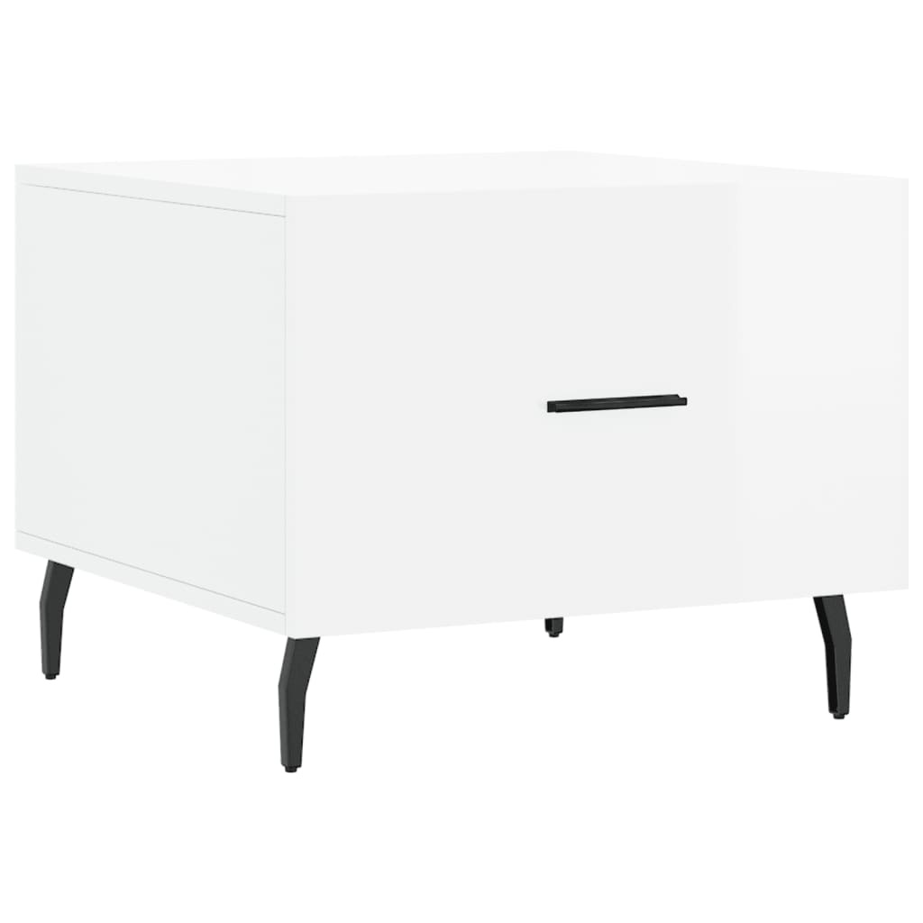 VidaXL Salontafels 2 st 50x50x40 cm bewerkt hout hoogglans wit