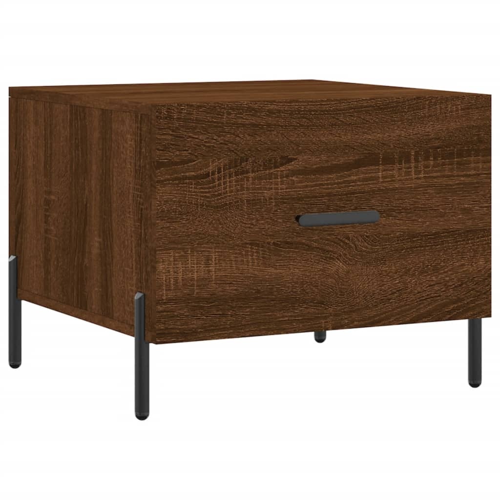 VidaXL Salontafels 2 st 50x50x40 cm bewerkt hout bruineikenkleurig