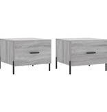 VidaXL Salontafels 2 st 50x50x40 cm bewerkt hout grijs sonoma eiken
