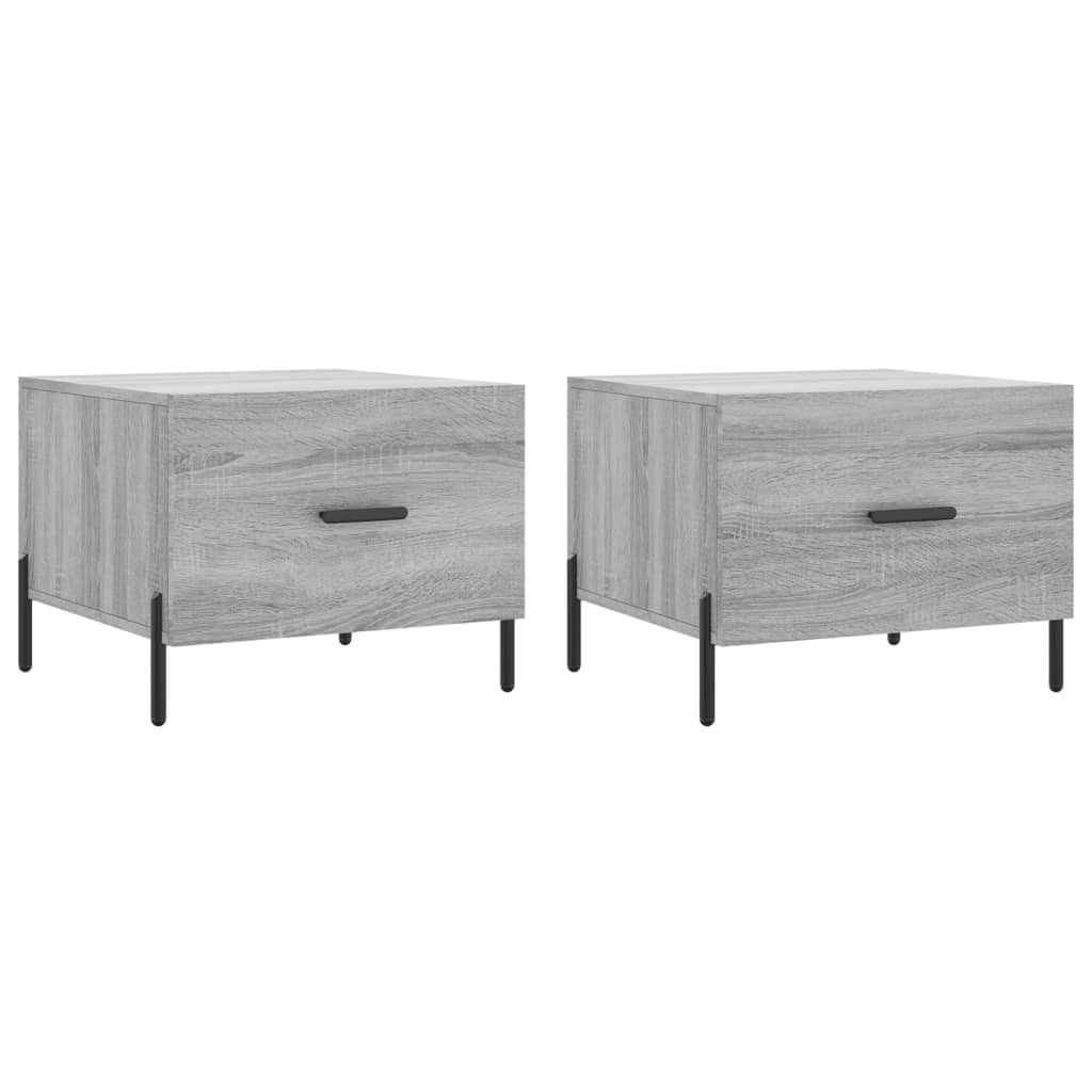 VidaXL Salontafels 2 st 50x50x40 cm bewerkt hout grijs sonoma eiken