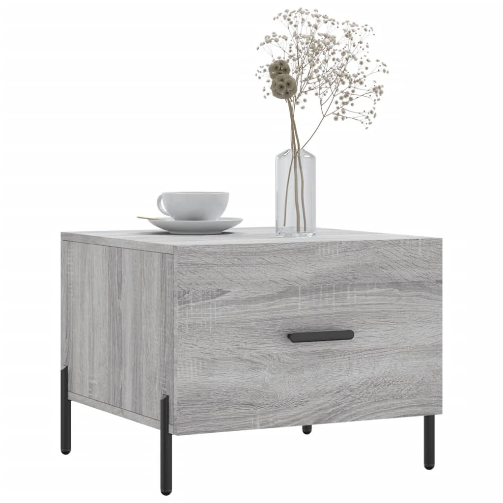 VidaXL Salontafels 2 st 50x50x40 cm bewerkt hout grijs sonoma eiken
