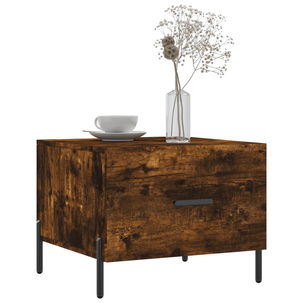 VidaXL Salontafels 2 st 50x50x40 cm bewerkt hout gerookt eikenkleurig