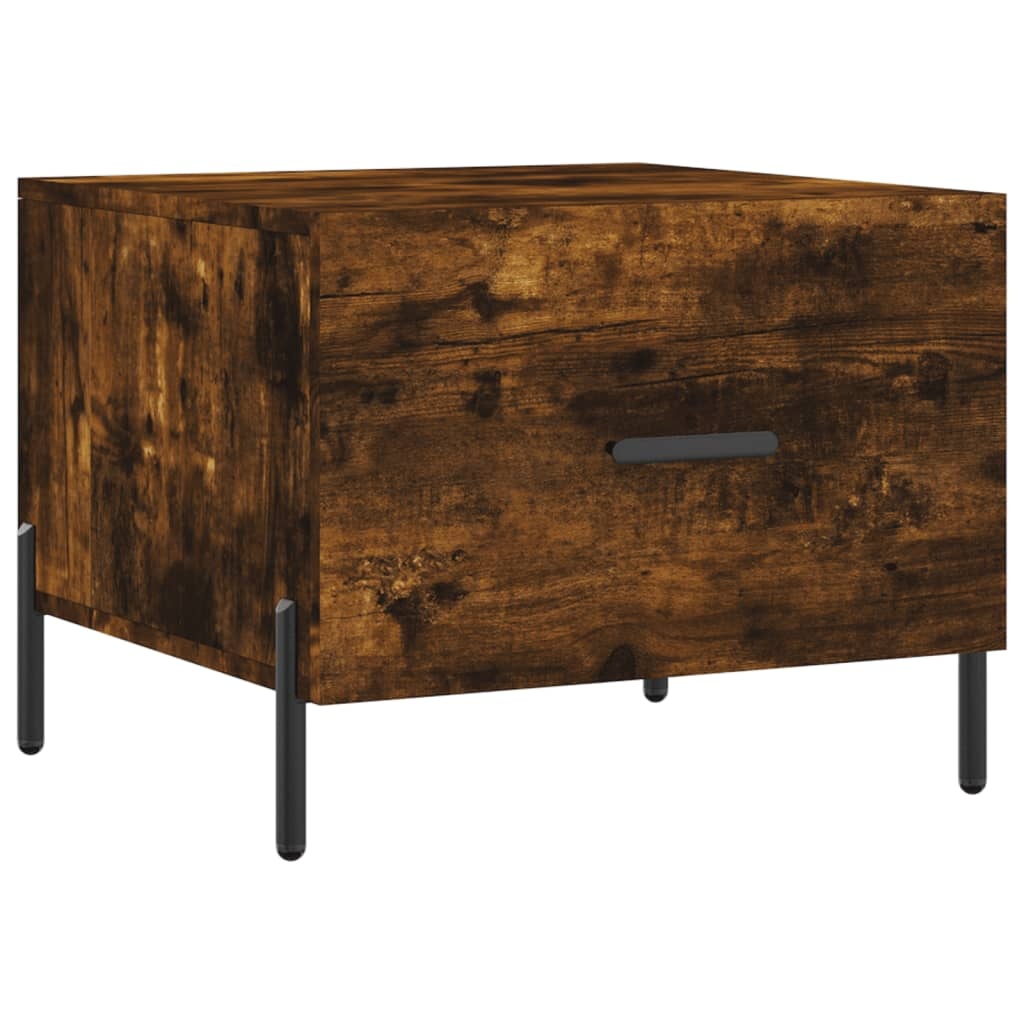 VidaXL Salontafels 2 st 50x50x40 cm bewerkt hout gerookt eikenkleurig