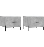 VidaXL Salontafels 2 st 50x50x40 cm bewerkt hout betongrijs