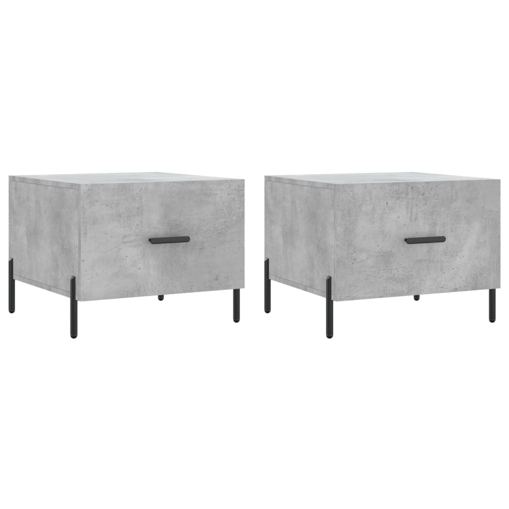 VidaXL Salontafels 2 st 50x50x40 cm bewerkt hout betongrijs
