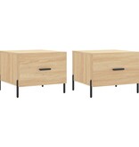 VidaXL Salontafels 2 st 50x50x40 cm bewerkt hout sonoma eikenkleurig