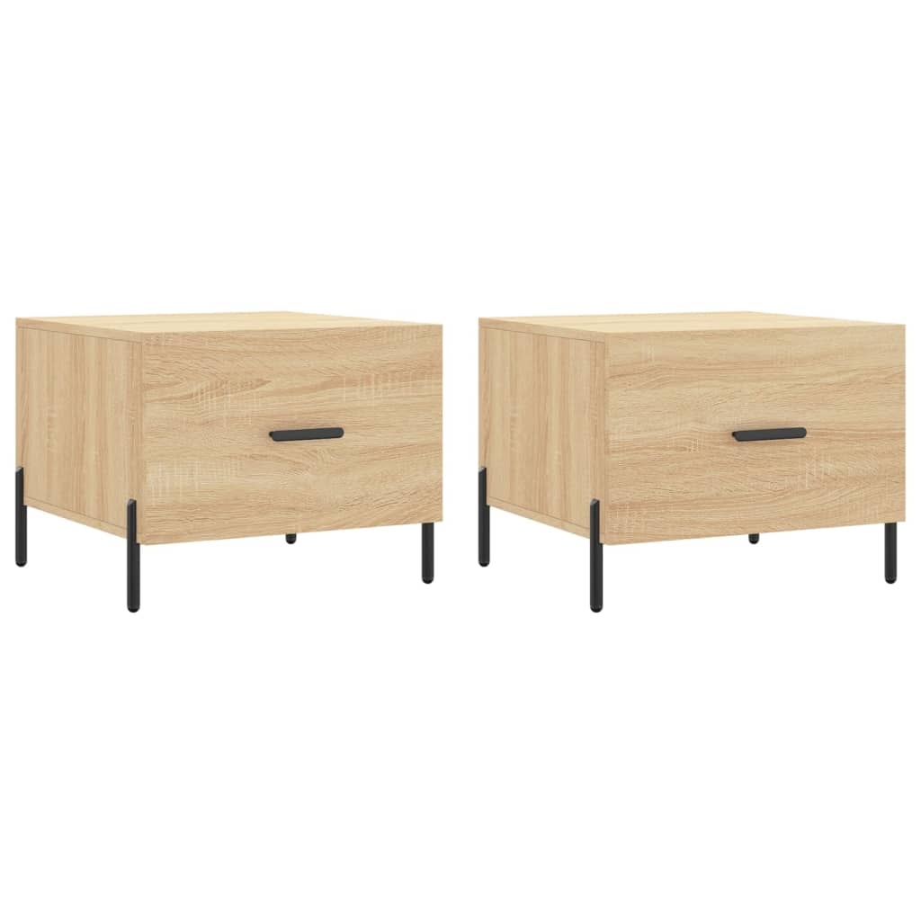 VidaXL Salontafels 2 st 50x50x40 cm bewerkt hout sonoma eikenkleurig