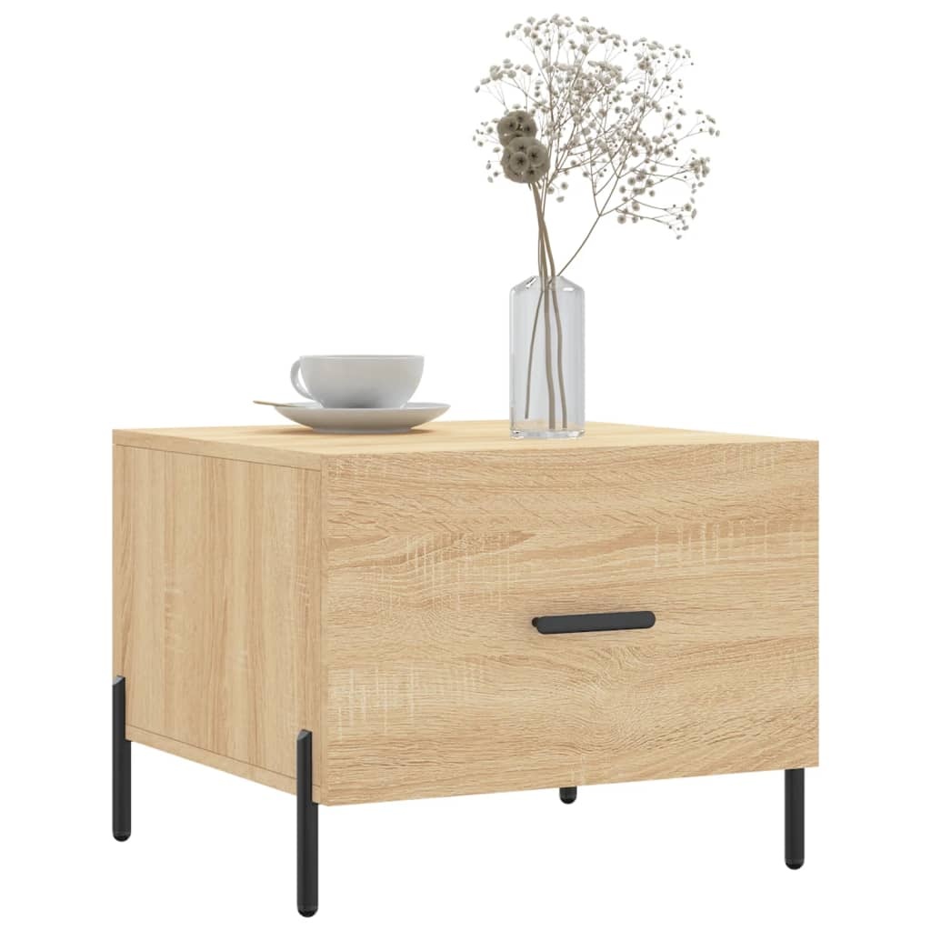 VidaXL Salontafels 2 st 50x50x40 cm bewerkt hout sonoma eikenkleurig
