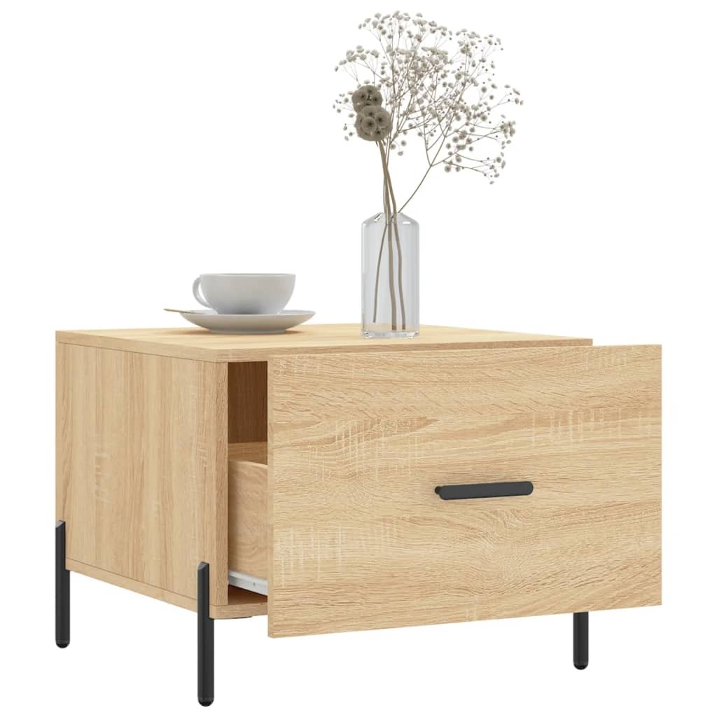 VidaXL Salontafels 2 st 50x50x40 cm bewerkt hout sonoma eikenkleurig