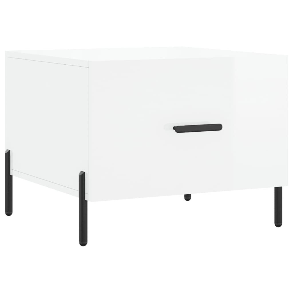 VidaXL Salontafels 2 st 50x50x40 cm bewerkt hout hoogglans wit