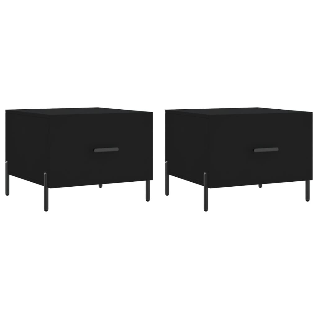 VidaXL Salontafels 2 st 50x50x40 cm bewerkt hout zwart