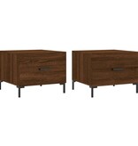 VidaXL Salontafels 2 st 50x50x40 cm bewerkt hout bruineikenkleurig