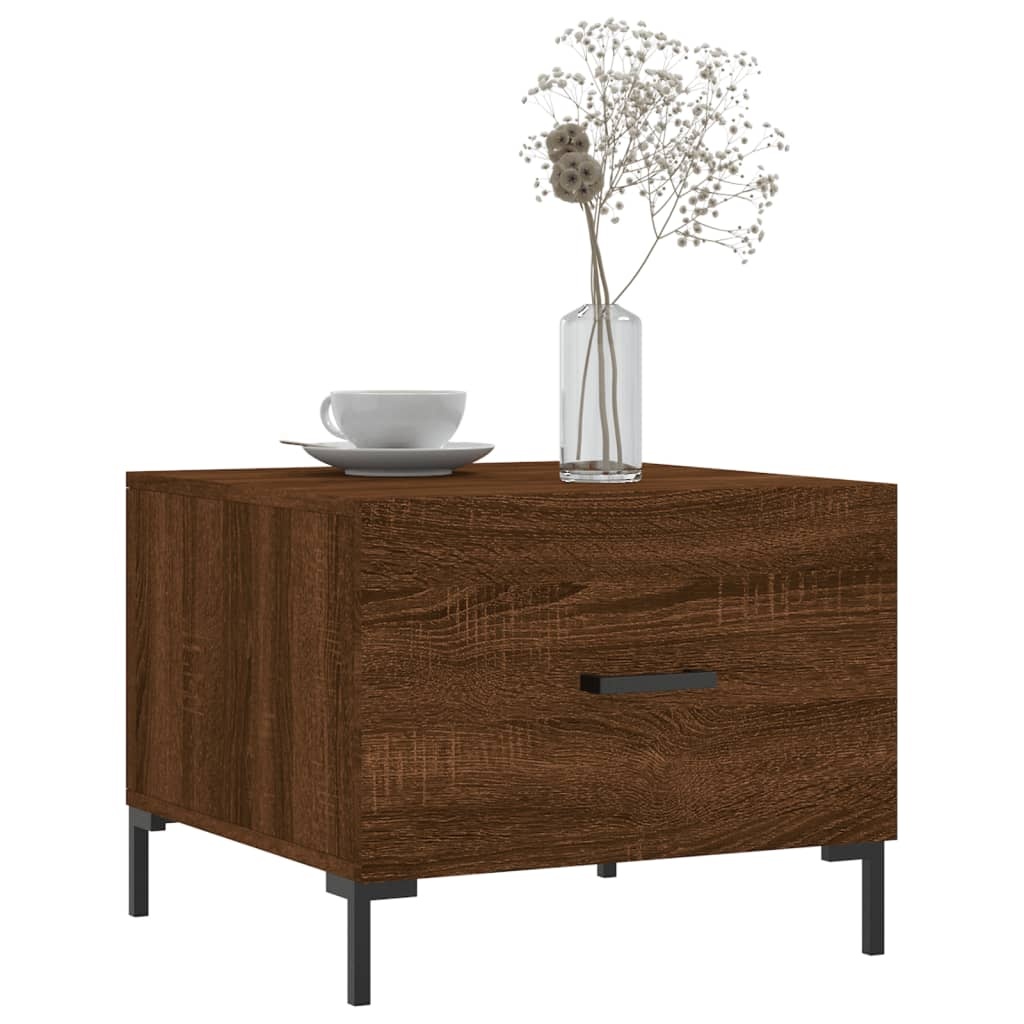 VidaXL Salontafels 2 st 50x50x40 cm bewerkt hout bruineikenkleurig
