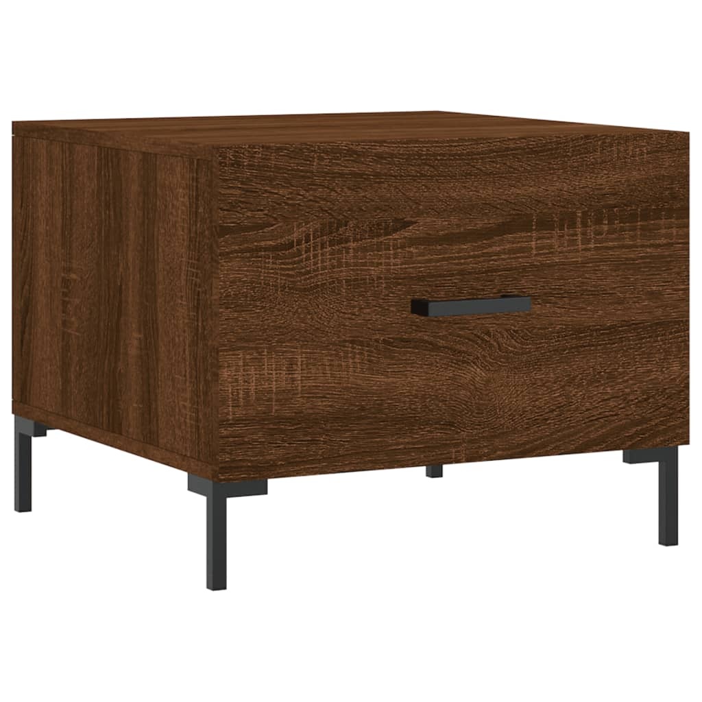 VidaXL Salontafels 2 st 50x50x40 cm bewerkt hout bruineikenkleurig