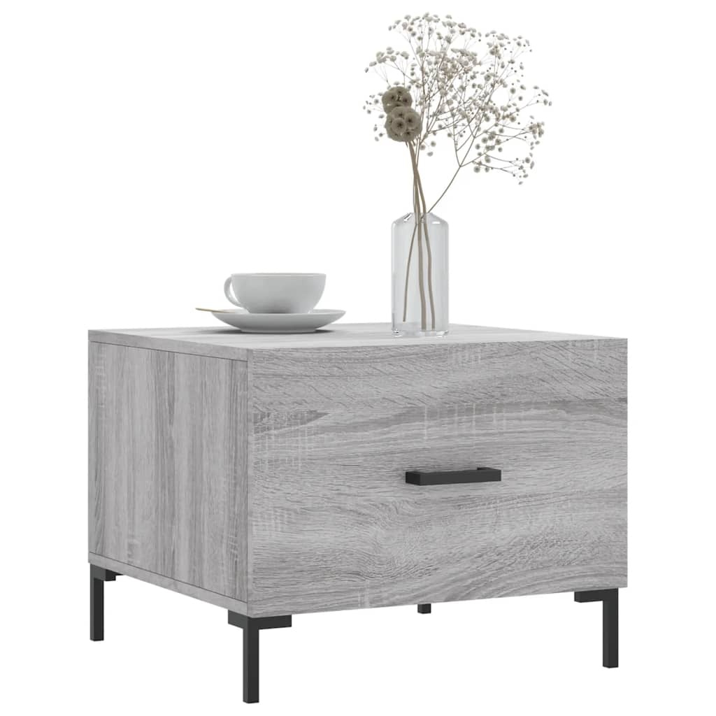 VidaXL Salontafels 2 st 50x50x40 cm bewerkt hout grijs sonoma eiken