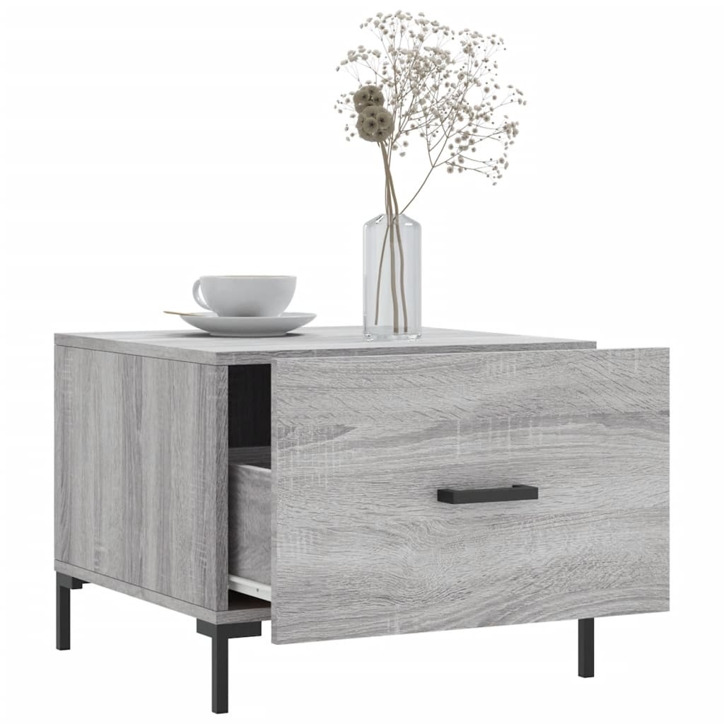 VidaXL Salontafels 2 st 50x50x40 cm bewerkt hout grijs sonoma eiken