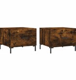 VidaXL Salontafels 2 st 50x50x40 cm bewerkt hout gerookt eikenkleurig