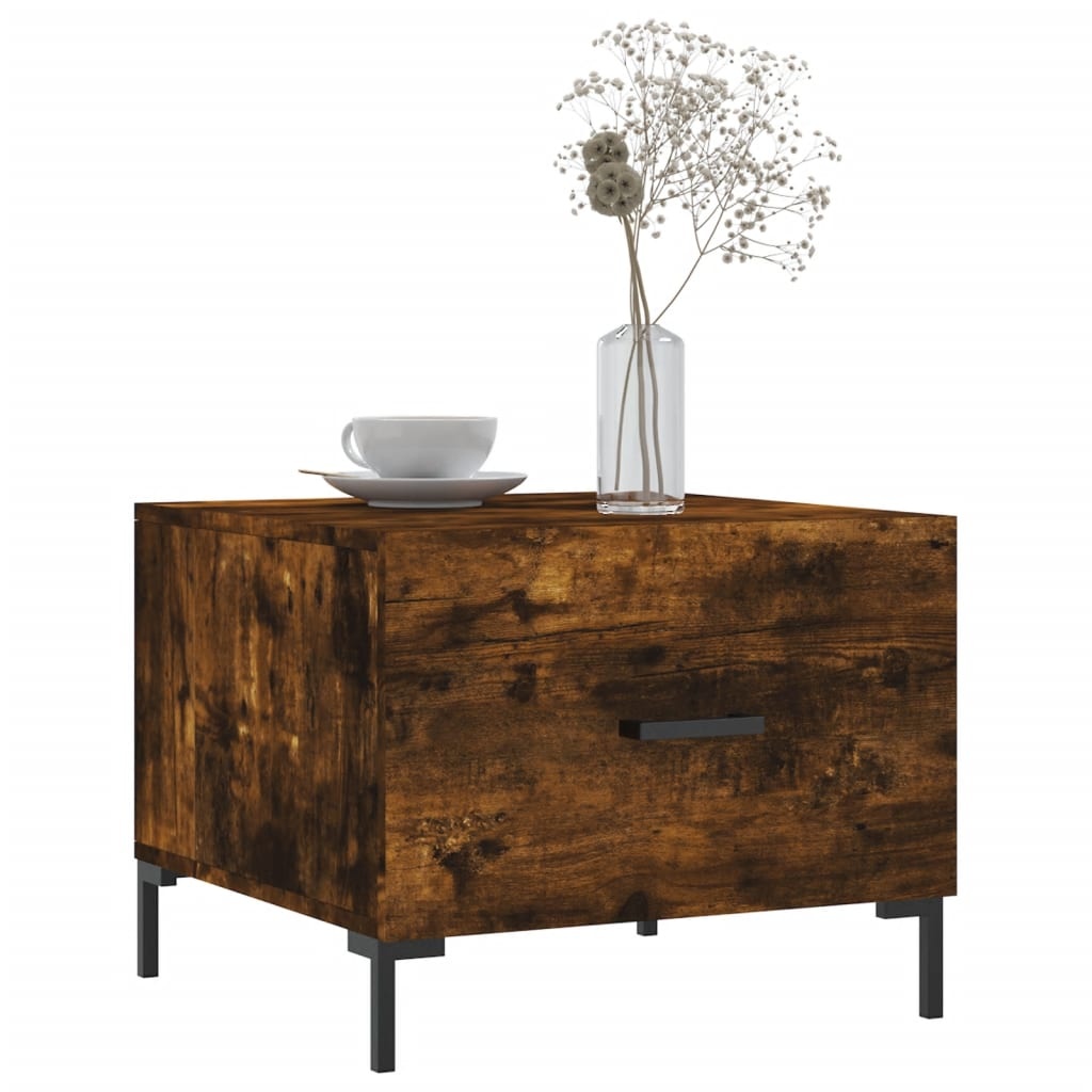 VidaXL Salontafels 2 st 50x50x40 cm bewerkt hout gerookt eikenkleurig