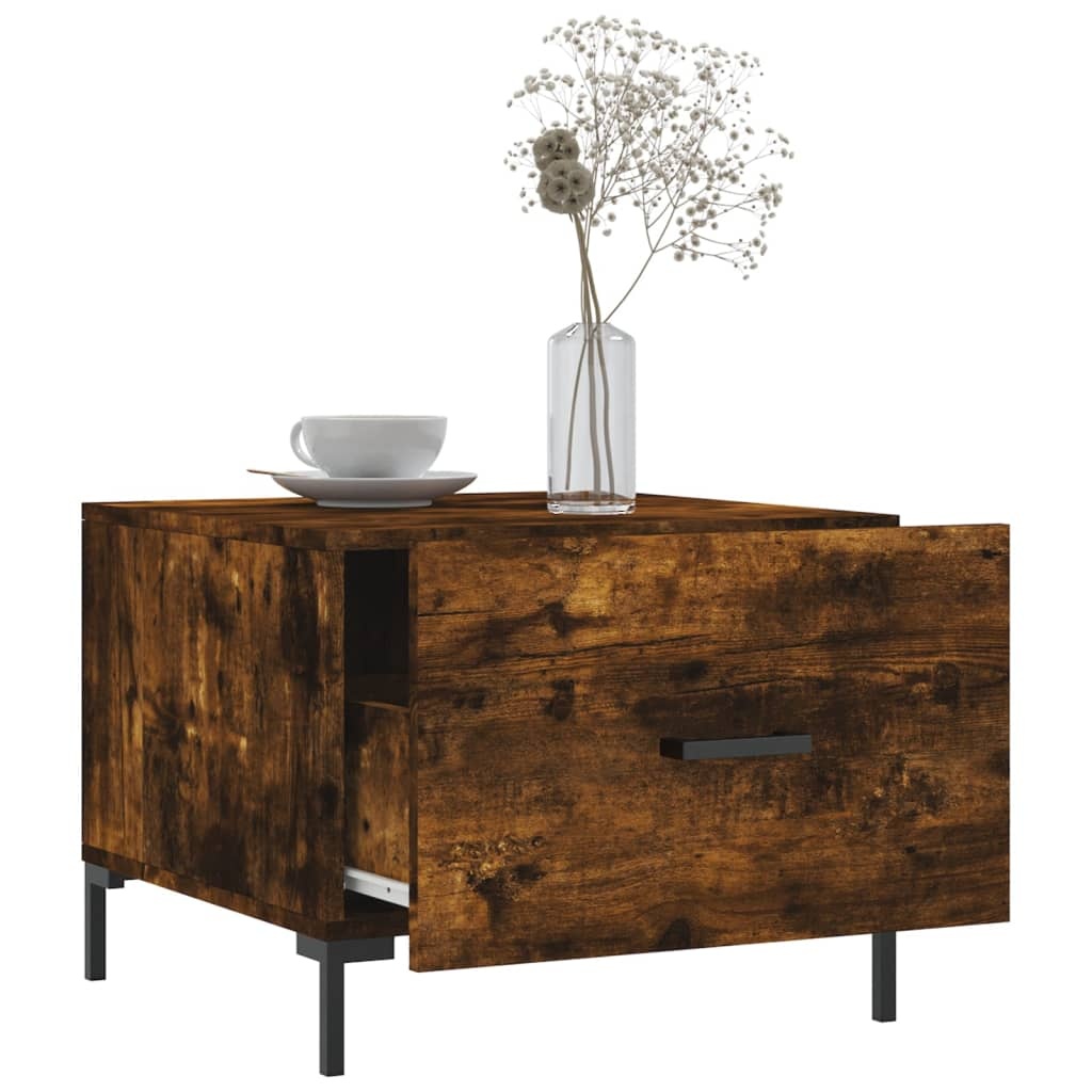 VidaXL Salontafels 2 st 50x50x40 cm bewerkt hout gerookt eikenkleurig