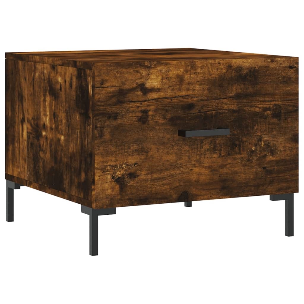 VidaXL Salontafels 2 st 50x50x40 cm bewerkt hout gerookt eikenkleurig