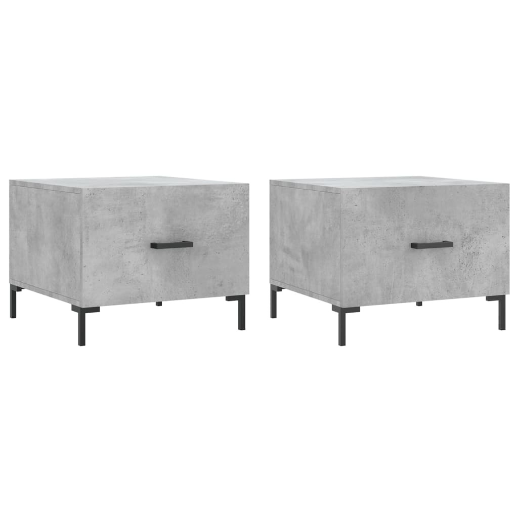 VidaXL Salontafels 2 st 50x50x40 cm bewerkt hout betongrijs