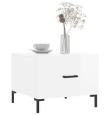VidaXL Salontafels 2 st 50x50x40 cm bewerkt hout hoogglans wit