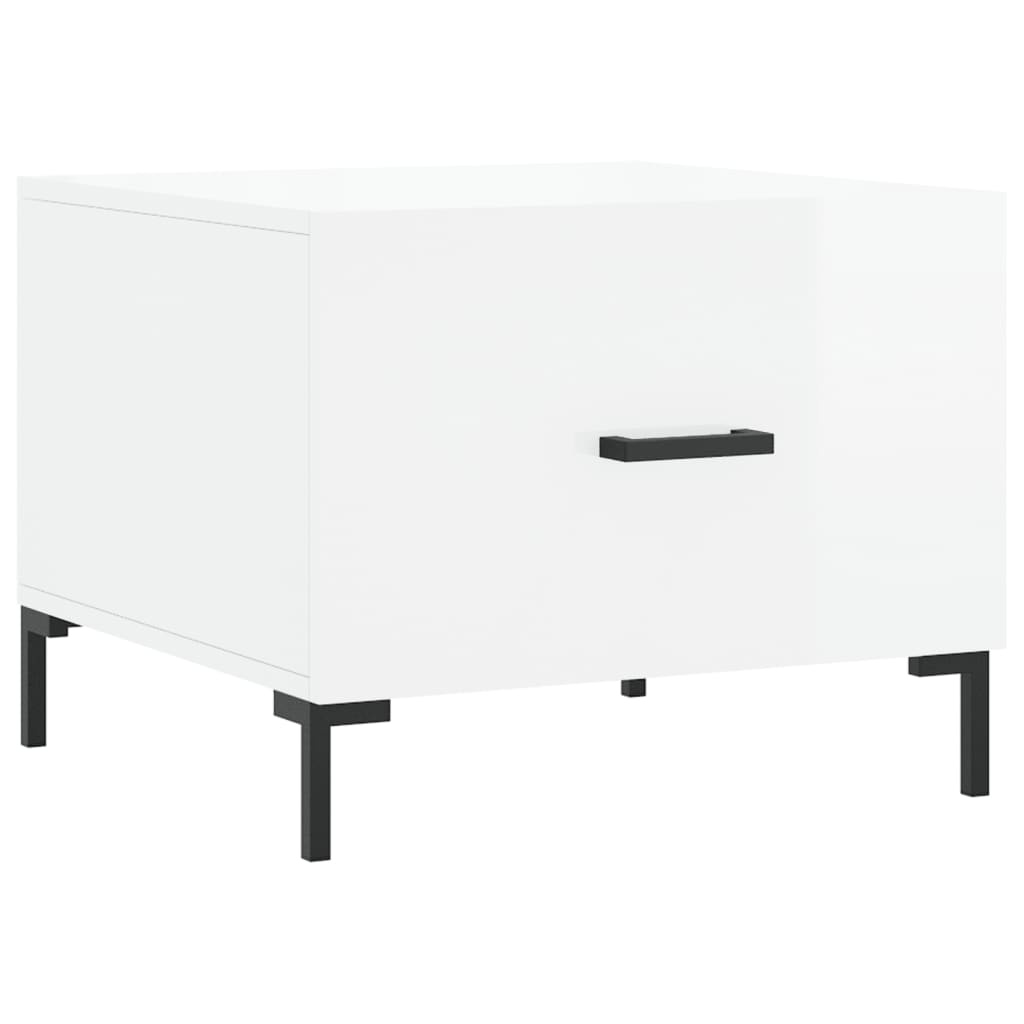 VidaXL Salontafels 2 st 50x50x40 cm bewerkt hout hoogglans wit