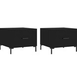 VidaXL Salontafels 2 st 50x50x40 cm bewerkt hout zwart