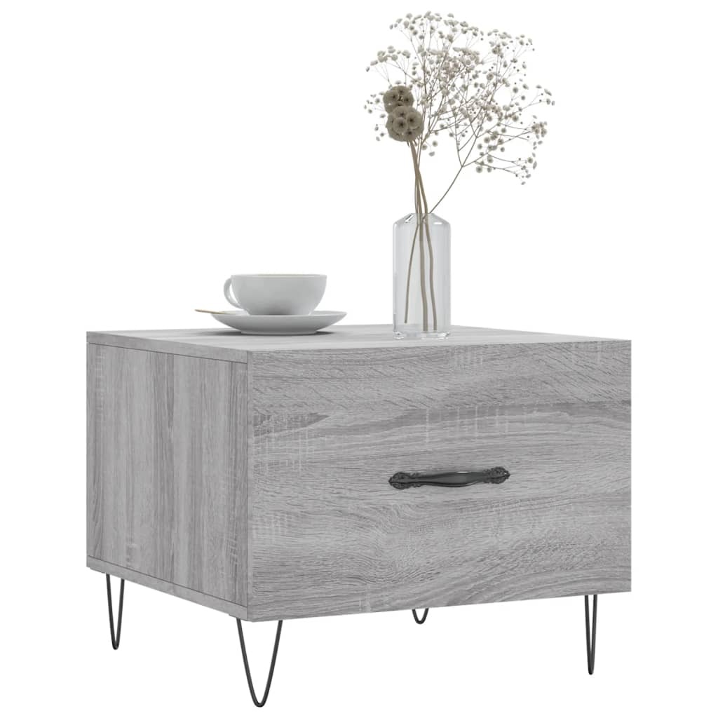 VidaXL Salontafels 2 st 50x50x40 cm bewerkt hout grijs sonoma eiken
