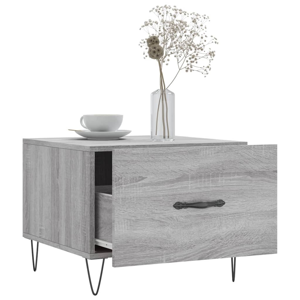 VidaXL Salontafels 2 st 50x50x40 cm bewerkt hout grijs sonoma eiken