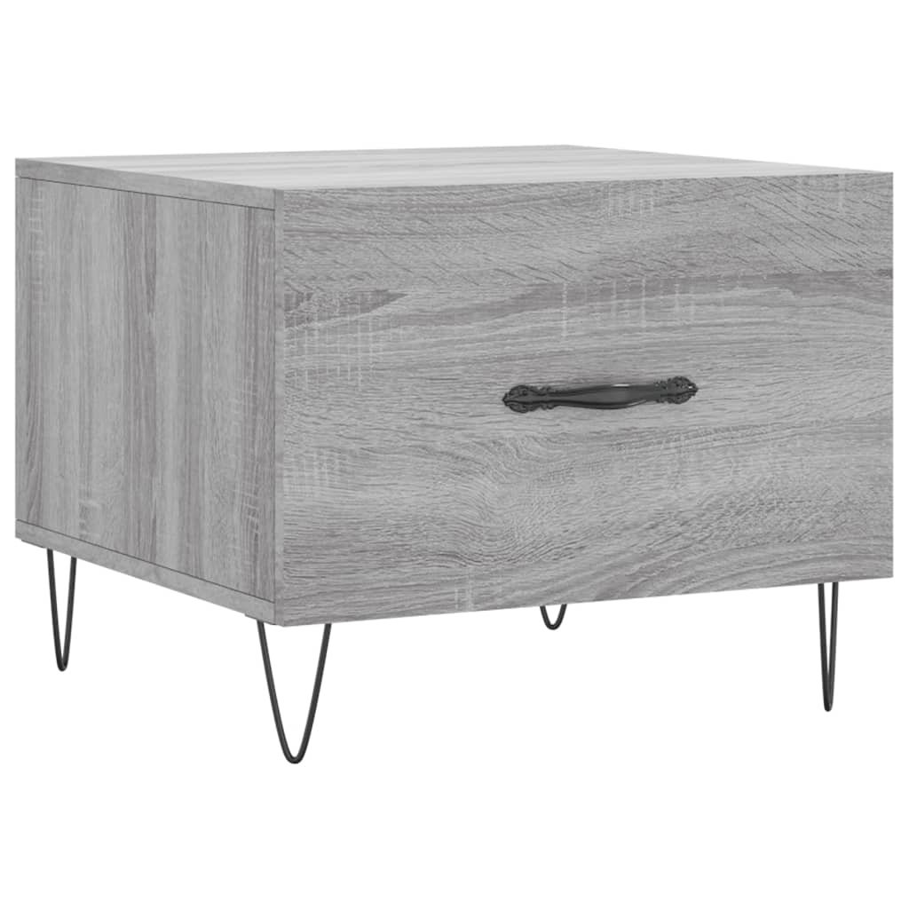 VidaXL Salontafels 2 st 50x50x40 cm bewerkt hout grijs sonoma eiken