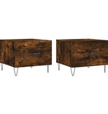 VidaXL Salontafels 2 st 50x50x40 cm bewerkt hout gerookt eikenkleurig