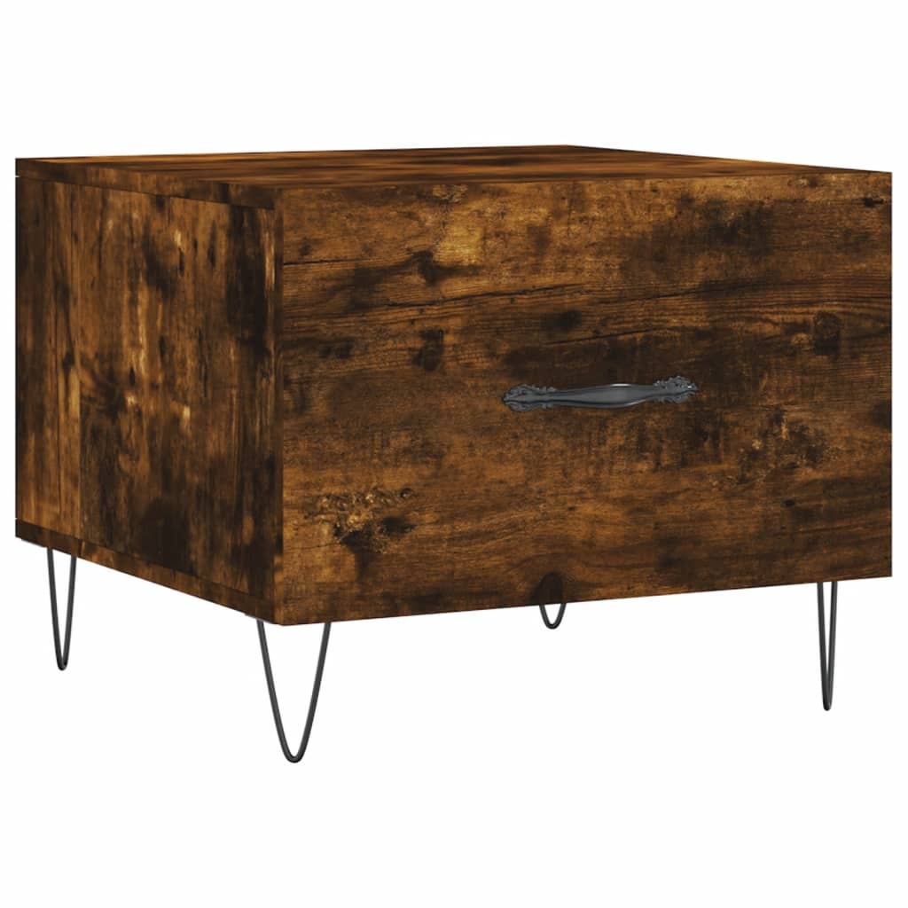 VidaXL Salontafels 2 st 50x50x40 cm bewerkt hout gerookt eikenkleurig