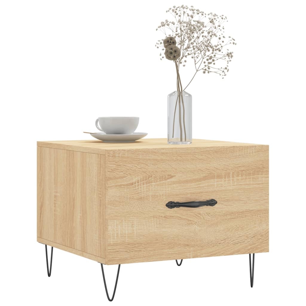 VidaXL Salontafels 2 st 50x50x40 cm bewerkt hout sonoma eikenkleurig