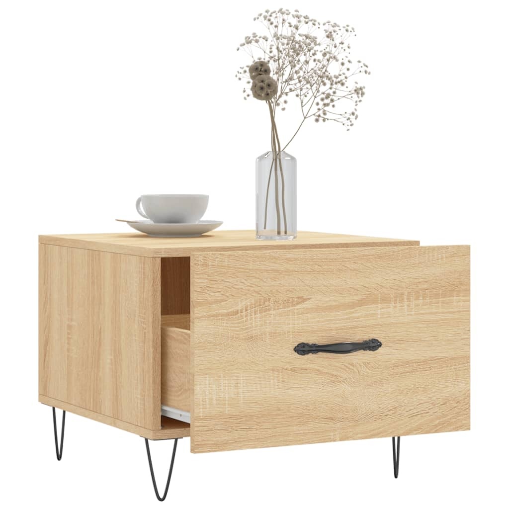VidaXL Salontafels 2 st 50x50x40 cm bewerkt hout sonoma eikenkleurig