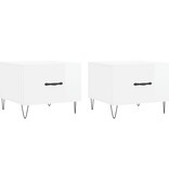 VidaXL Salontafels 2 st 50x50x40 cm bewerkt hout hoogglans wit