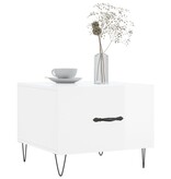 VidaXL Salontafels 2 st 50x50x40 cm bewerkt hout hoogglans wit
