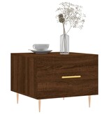 VidaXL Salontafels 2 st 50x50x40 cm bewerkt hout bruineikenkleurig
