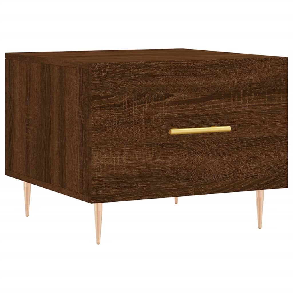 VidaXL Salontafels 2 st 50x50x40 cm bewerkt hout bruineikenkleurig