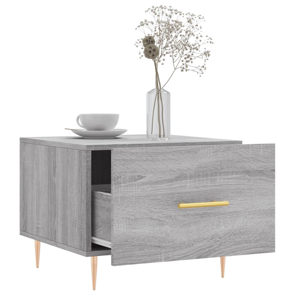 VidaXL Salontafels 2 st 50x50x40 cm bewerkt hout grijs sonoma eiken