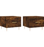 VidaXL Salontafels 2 st 50x50x40 cm bewerkt hout gerookt eikenkleurig