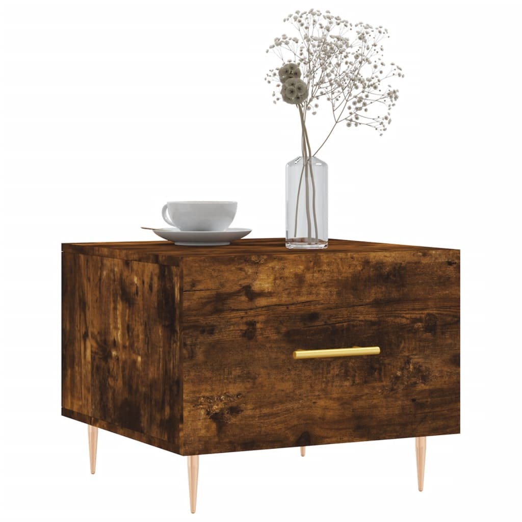 VidaXL Salontafels 2 st 50x50x40 cm bewerkt hout gerookt eikenkleurig