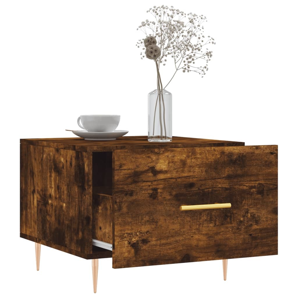 VidaXL Salontafels 2 st 50x50x40 cm bewerkt hout gerookt eikenkleurig